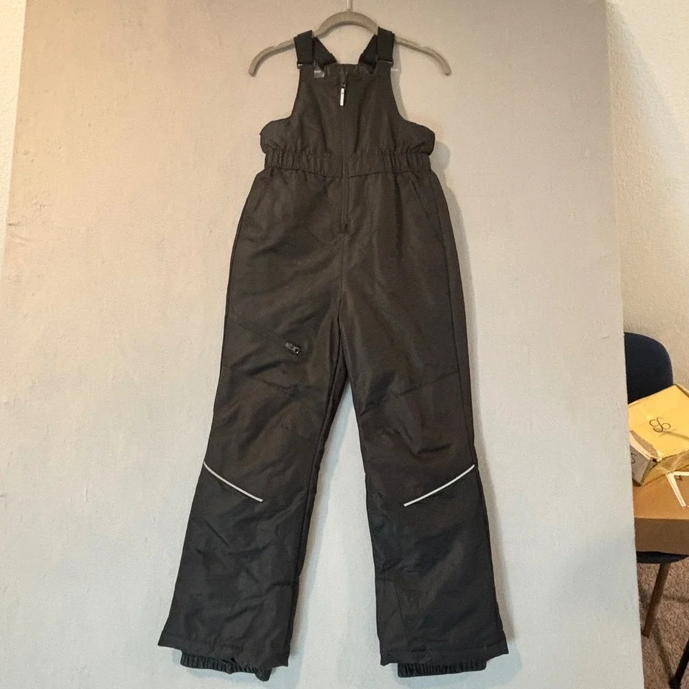 Swiss Tech Kids Large 10/12 Black Insulated Snow Bibs Overalls Winter Ski Pants
